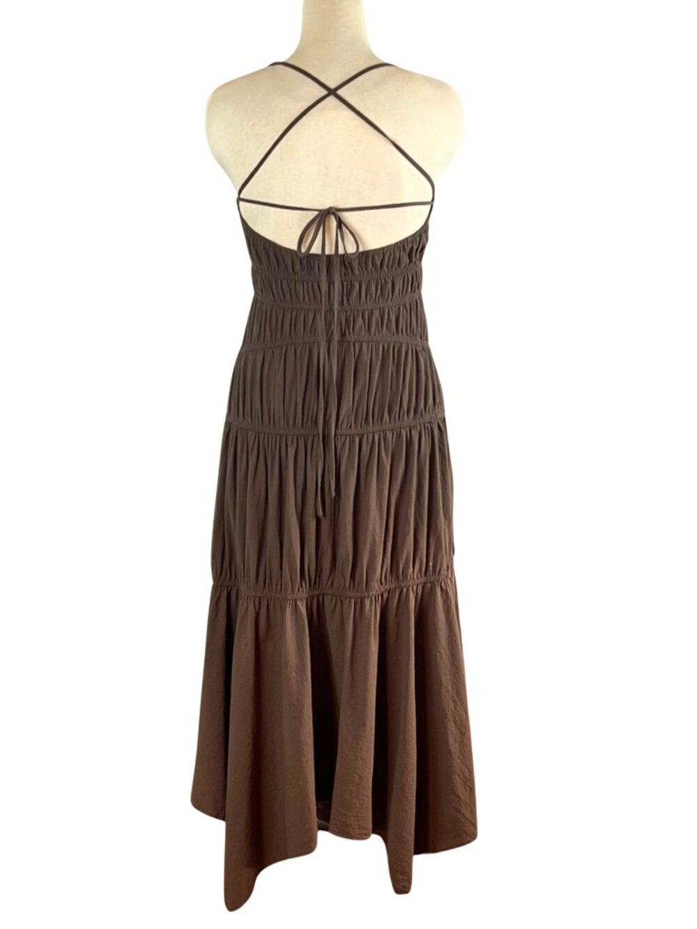 SNDYS Tahlia Maxi Dress in Chocolate | Size Small - Picture 4 of 6
